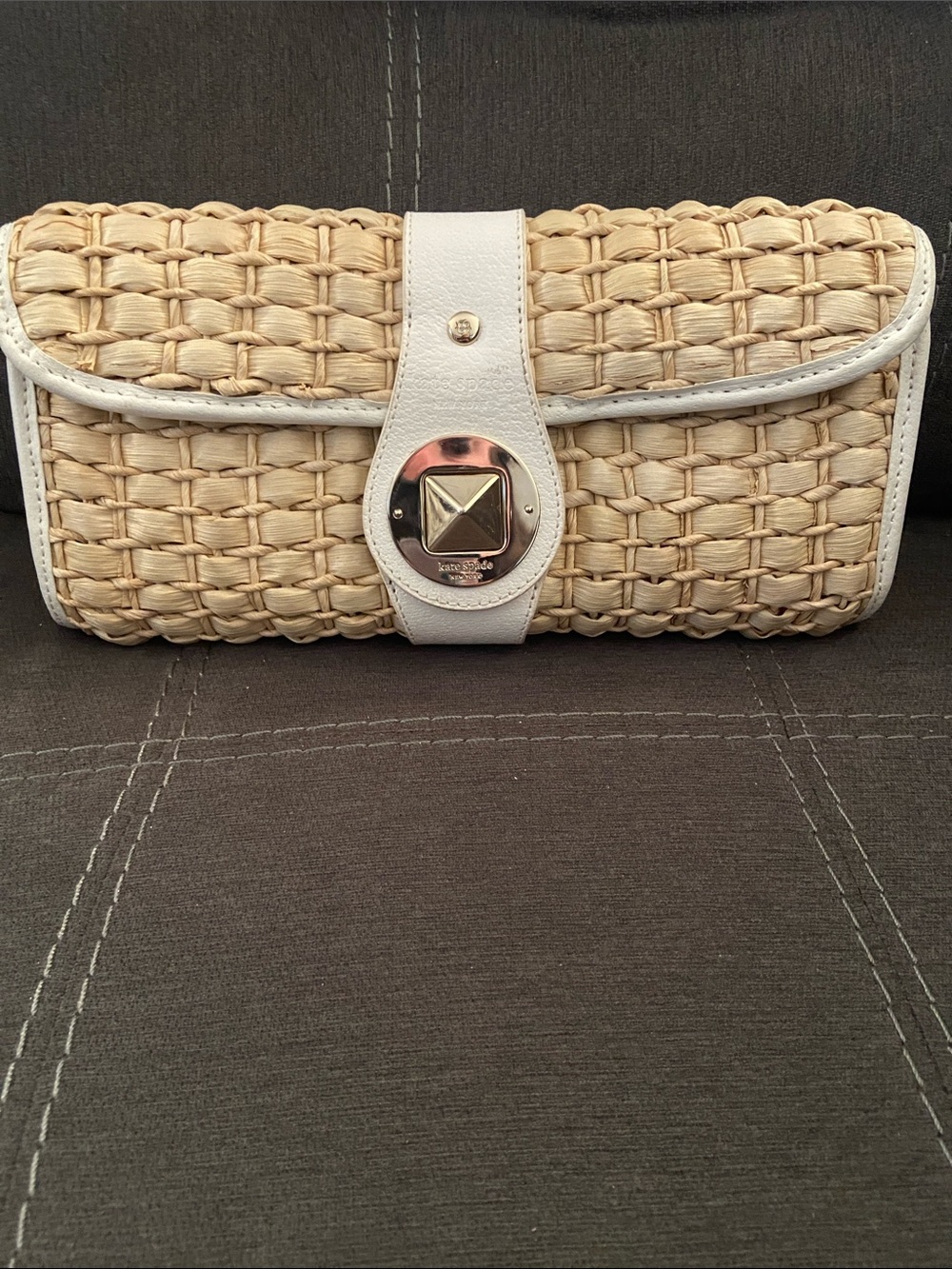 EUC vintage Kate spade wicker clutch
